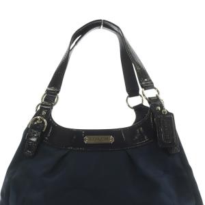 COACH ソーホー シグネチャー ホーボー ハンドバッグ 紺 ネイビー F19445
