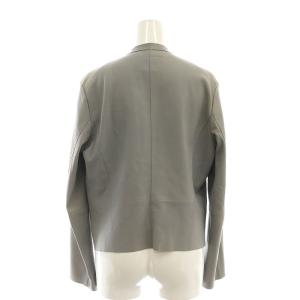 theory luxe ×Raw+ ゴートレザー ジャケット ノーカラー 038 グレー /HK OS