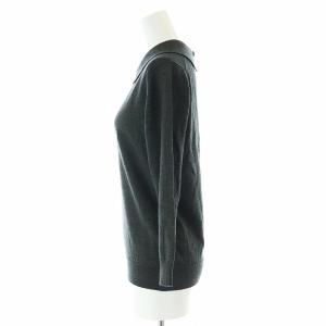 MARGARET HOWELL JOHN SMEDLEY ポロニットプルオーバー カットソー 長袖 ウール 2 M グレー
