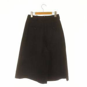 MARGARET HOWELL × FOX BROTHERS ウールフランネルワイドキュロット ガウチョパンツ 1 黒 ブラック