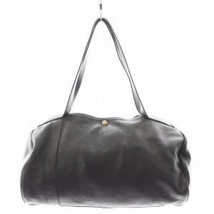 ハンドバッグ ドラム型 レザー 黒 ブラック