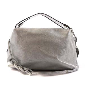 ALIFA MET ハンドバッグ ショルダーバッグ 2way レザー シルバー色 /AK10