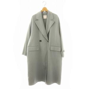 23AW チェスターコート アウター ロング丈 スリット ウール ベルト付き F 青 ブルー /YQ OS