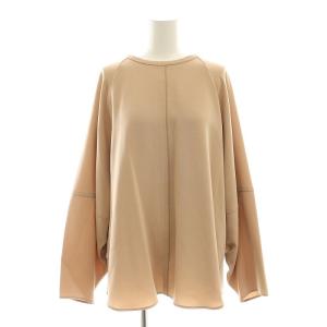 24SS アセテートブラウス プルオーバー 長袖 F ベージュ /HK OS