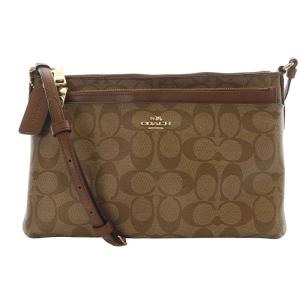 シグネチャーショルダーバッグ ロゴ ポーチ付き 茶色 ブラウン F58316 /SR33