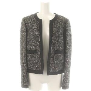 Leilian セットアップ スーツ 上下 ノーカラージャケット タイトスカート 膝丈 ニット モヘヤ混 アルパカ混 スパンコール装飾 9