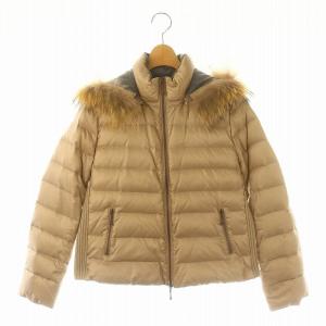 ラクーンファー ダウンジャケット アウター フード付き 11 L ベージュ /YQ OS