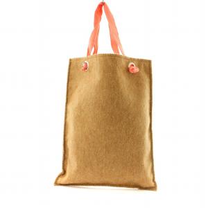 LANVIN コレクション トートバッグ ラインストーン ロゴ 茶