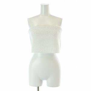 24SS コットンニットキャミビスチェ 透かし編み F 白 ホワイト /AT OS