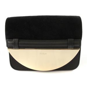 ショルダーバッグ クロスボディ スエード チェーン 黒