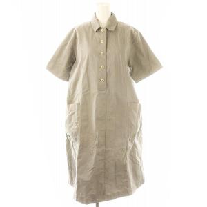 COTTON END ON END 半袖シャツワンピース ミモレロング 1 S グレー