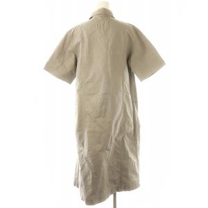 MHL. COTTON END ON END 半袖シャツワンピース ミモレロング 1 S グレー