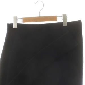 sacai ウール デザイン ラップスカート ひざ丈 2 黒 ブラック /MF OS