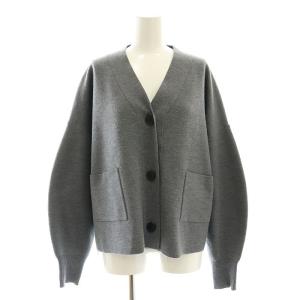 23AW スーパーファインスムースショートカーディガン 長袖 ニット ウール グレー