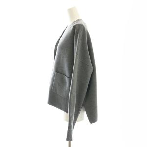 IENA 23AW スーパーファインスムースショートカーディガン 長袖 ニット ウール グレー