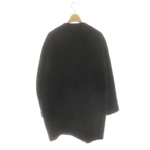 IENA ループツイードカラーレスコート アウター ロング 総裏地 モヘヤ混 36 黒 ブラック