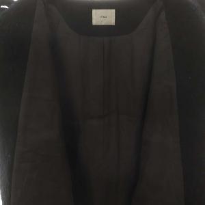 IENA ループツイードカラーレスコート アウター ロング 総裏地 モヘヤ混 36 黒 ブラック