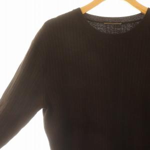 Deuxieme Classe Compact Pullover リブニット セーター 長袖 ウール 茶 ブラウン /MI OS