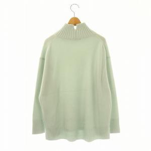 23区 23AW ウールカシミヤ ハイネック ニット セーター 長袖 38 黄緑 イエローグリーン