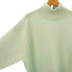 23区 23AW ウールカシミヤ ハイネック ニット セーター 長袖 38 黄緑 イエローグリーン