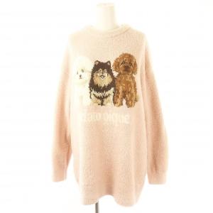 gelato pique 23AW パウダーDOG3柄ジャガードミニワンピース&レギンス セットアップ ルームウェア 上下 膝丈 長袖 レギパン F