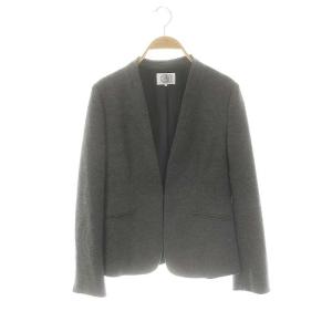 24AW ウールスムース ノーカラー ジャケット 総裏地 P7 グレー /HK OS