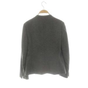 J.PRESS 24AW ウールスムース ノーカラー ジャケット 総裏地 P7 グレー /HK OS