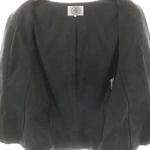 J.PRESS 24AW ウールスムース ノーカラー ジャケット 総裏地 P7 グレー /HK OS