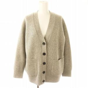 24AW カシミヤブレンド ニット カーディガン 長袖 32 グレー /HK OS