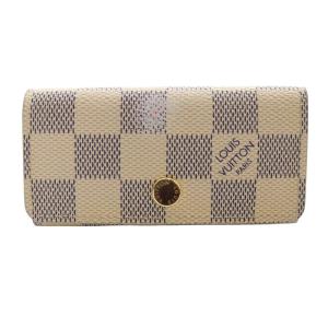 ダミエ アズール ミュルティクレ4 キーケース アイボリー 紺 ネイビー N60386 /SR3 OH