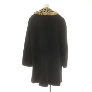 franche lippée ブラック black レオパードカラーウールコート ノーカラー ミドル丈 アウター FL5 黒 茶 ブラック