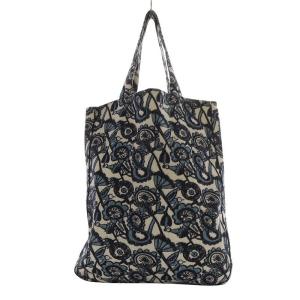 mina perhonen joy フラワー トートバッグ ハンドバッグ 総柄 白 ホワイト ライトブルー