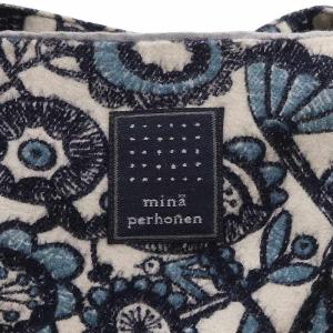 mina perhonen joy フラワー トートバッグ ハンドバッグ 総柄 白 ホワイト ライトブルー