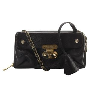 ウォレットバッグ ショルダーバッグ ワンショルダー 斜め掛け チェーン レザー 黒 ブラック /YO17