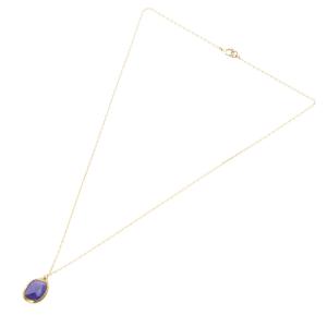 suzukitakayuki ストーン ネックレス ペンダント K10YG イエローゴールド 青 ブルー