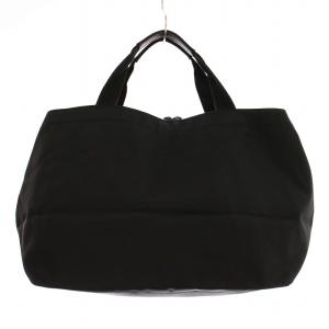 JIL SANDER ボストンバッグ ハンドバッグ ナイロン ロゴプリント 黒 ブラック