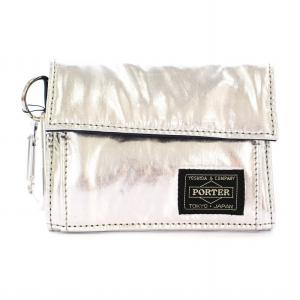 吉田カバン petite robe noire PR10766  箔プリント 三つ折り 財布 ウォレット 小銭入れあり F