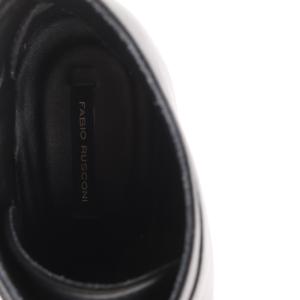 FABIO RUSCONI ショートブーツ レースアップ レザー チャンキーヒール 39 26cm 黒 ブラック /AK5