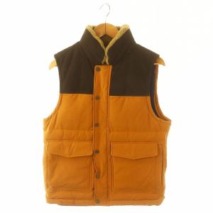 ダウンベスト ジップアップ 切替 M ブラウン ライトブラウン