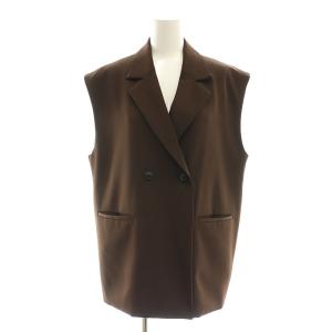 Ameri VINTAGE STUDIOUS別注 タイトティアードスカートセットアップ 上下 ベスト ダブル ロング M 茶 ブラウン