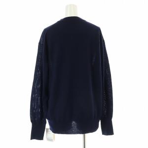 Spick&Span 23AW 18G クルーネックプルオーバー ニット カットソー 長袖 ウール F 紺 ネイビー 23080200503030