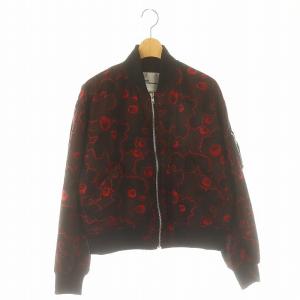 刺繍 MA-1 ジャケット S レッド ブラック