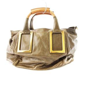 Chloe エテル ハンドバッグ レザー 茶 3S064 /MM OF