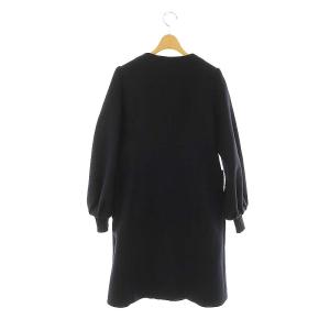 BORDERS at BALCONY ウール カシミヤ混 ノーカラーコート アウター 36 S 濃紺 /YQ OS