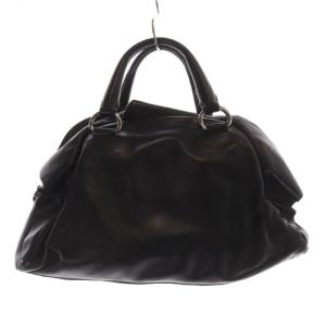 PRADA フリル レザー ハンドバッグ ブラック