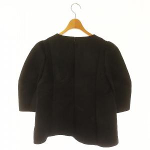 ADORE 23SS ボタニカルジャガードブラウス 七分袖 38 黒 ブラック