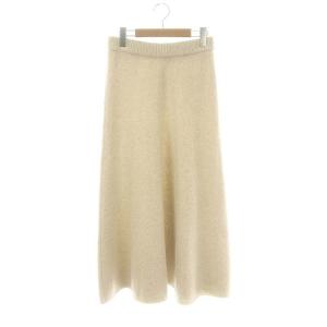 23AW BLENDFOX BOUCLE スカート フレア ニット ロング 36 ナチュラル /HK OS