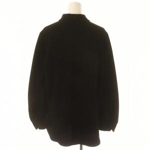 Theory 23SS Classic Crepe Stand Collar Vol TP ブラウス プルオーバー 長袖 S 黒 ブラック