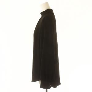 Theory 23SS Classic Crepe Stand Collar Vol TP ブラウス プルオーバー 長袖 S 黒 ブラック
