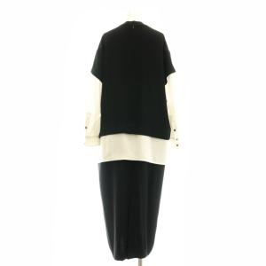 ENFOLD 24SS T-SHIRT-LAYERED DRESS 36 ブラック